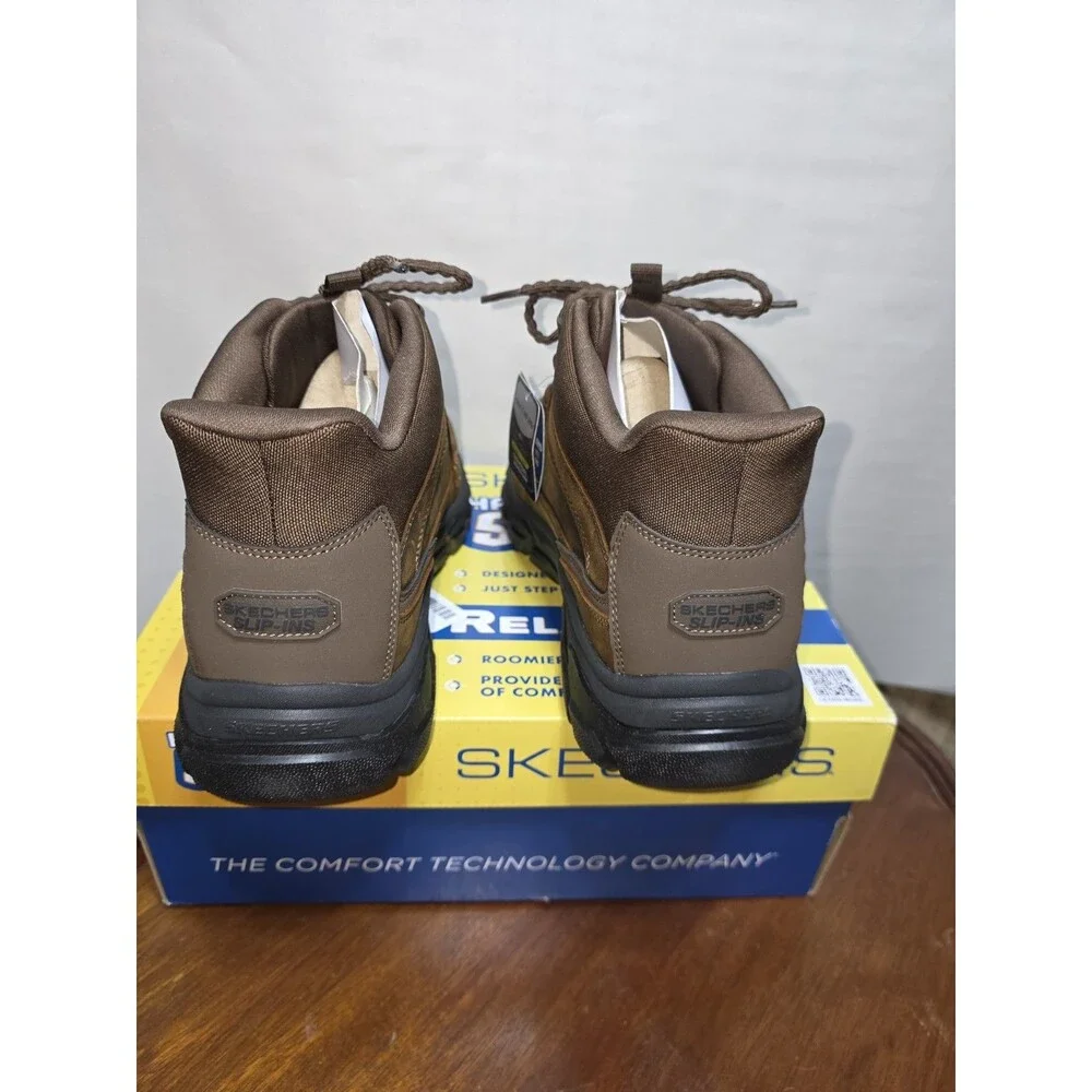 Skechers Slip-Ins Respected 2.0 Hagler Brown Boots Men's 11 Goodyear NWB